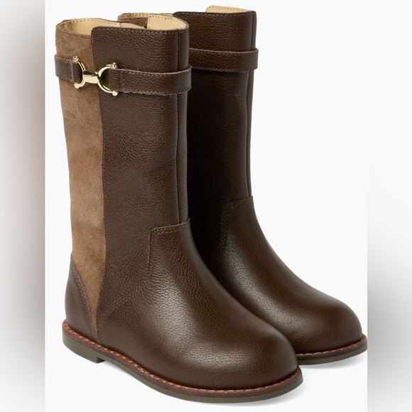 Janie and Jack Toddler Riding Boots Leather Equestrian Buckle Fall Size 6 Brown - Picture 1 of 9